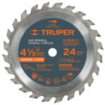 Disco Sierra Madera De 4.1/2″, Centro 3/8″, 24 Dientes Truper (ST-424)