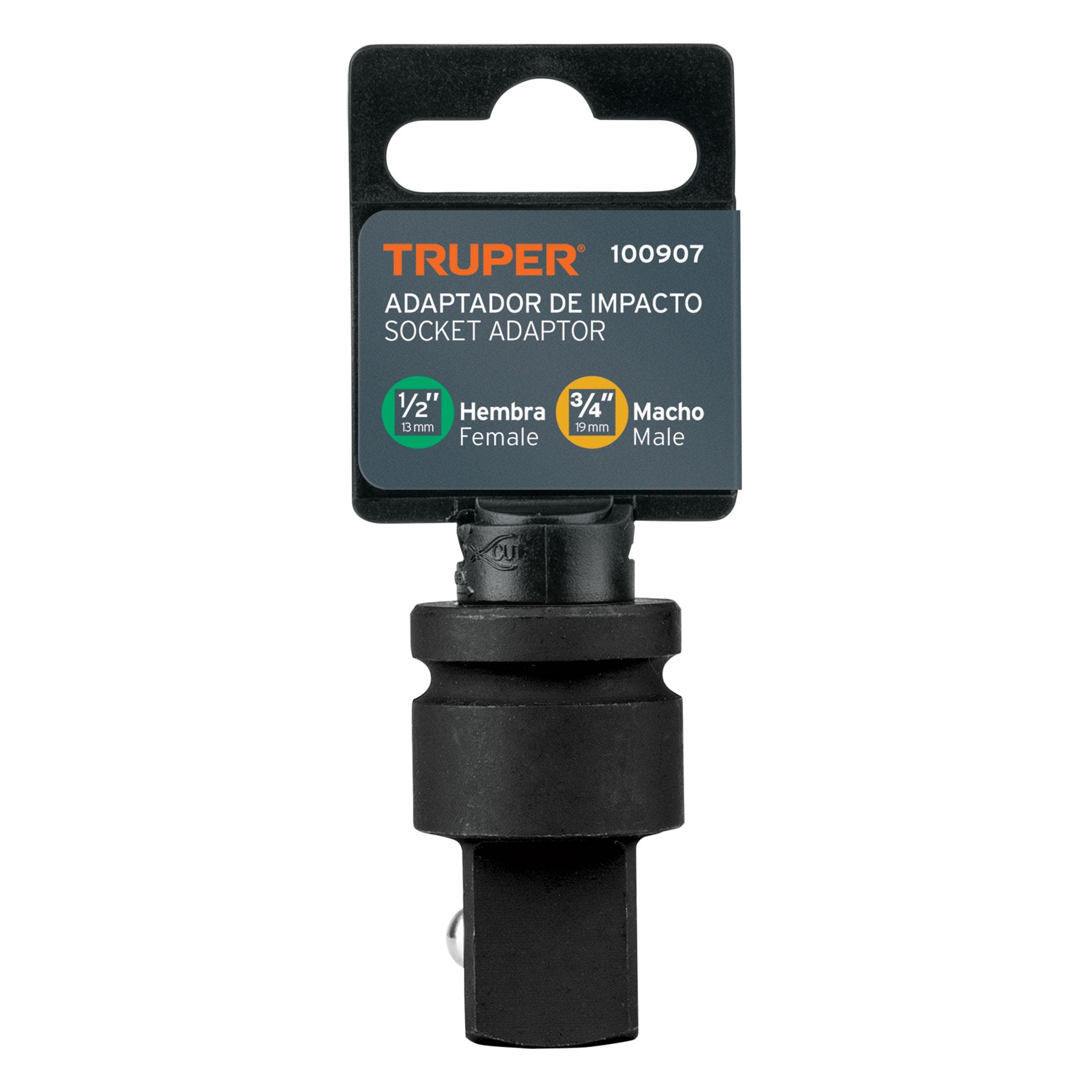 100907-1.jpg Adaptador De Impacto Hembra 1/2″, Macho 3/4″ Profesional Truper (AI-5653) - Imagen 2