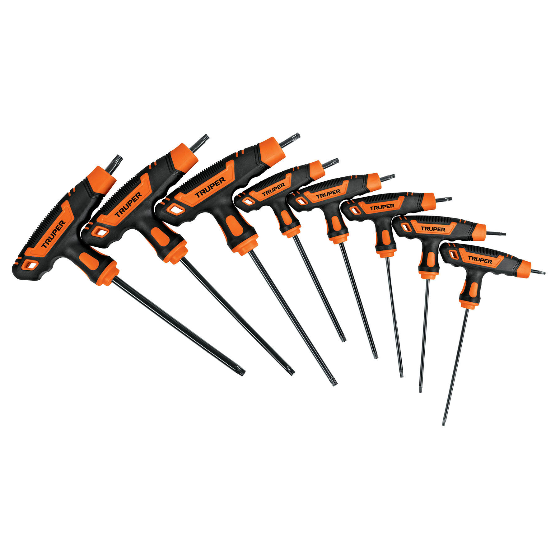Juego De 8 Llaves Torx Extralargas Con Pin De Seguridad Truper (TORX-8TLX)