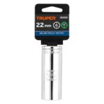 Copa Estándar Larga 22 Mm De 6 Puntas, Cuadrante De 1/2″ Truper (D-1222-ML) - Imagen 2