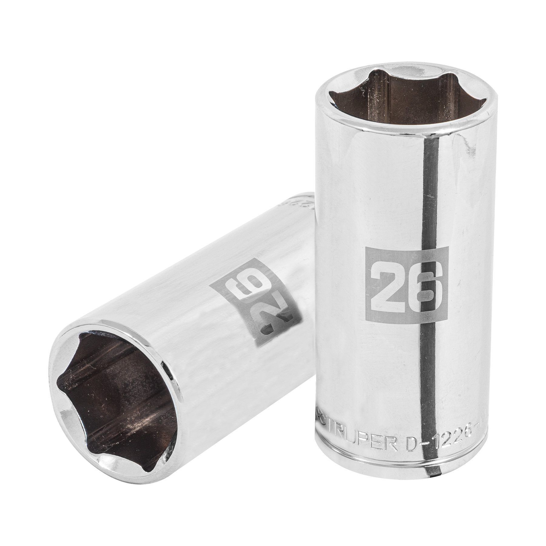 Copa Estándar Larga 26 Mm De 6 Puntas, Cuadrante De 1/2″ Truper (D-1226-ML)