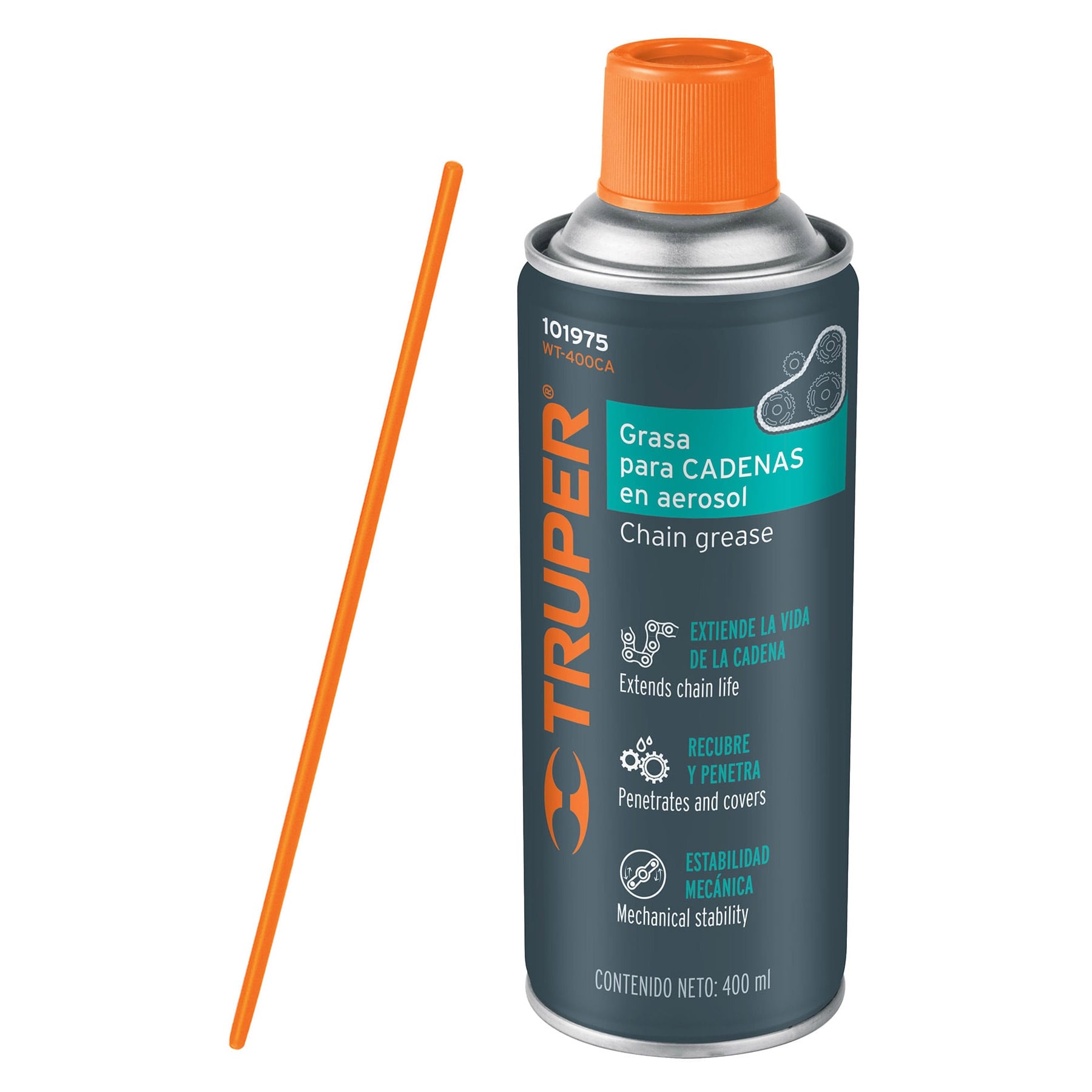 Lubricantes De Cadenas En Aerosol 400 Ml, Incluye Aplicador Truper (WT-400CA)