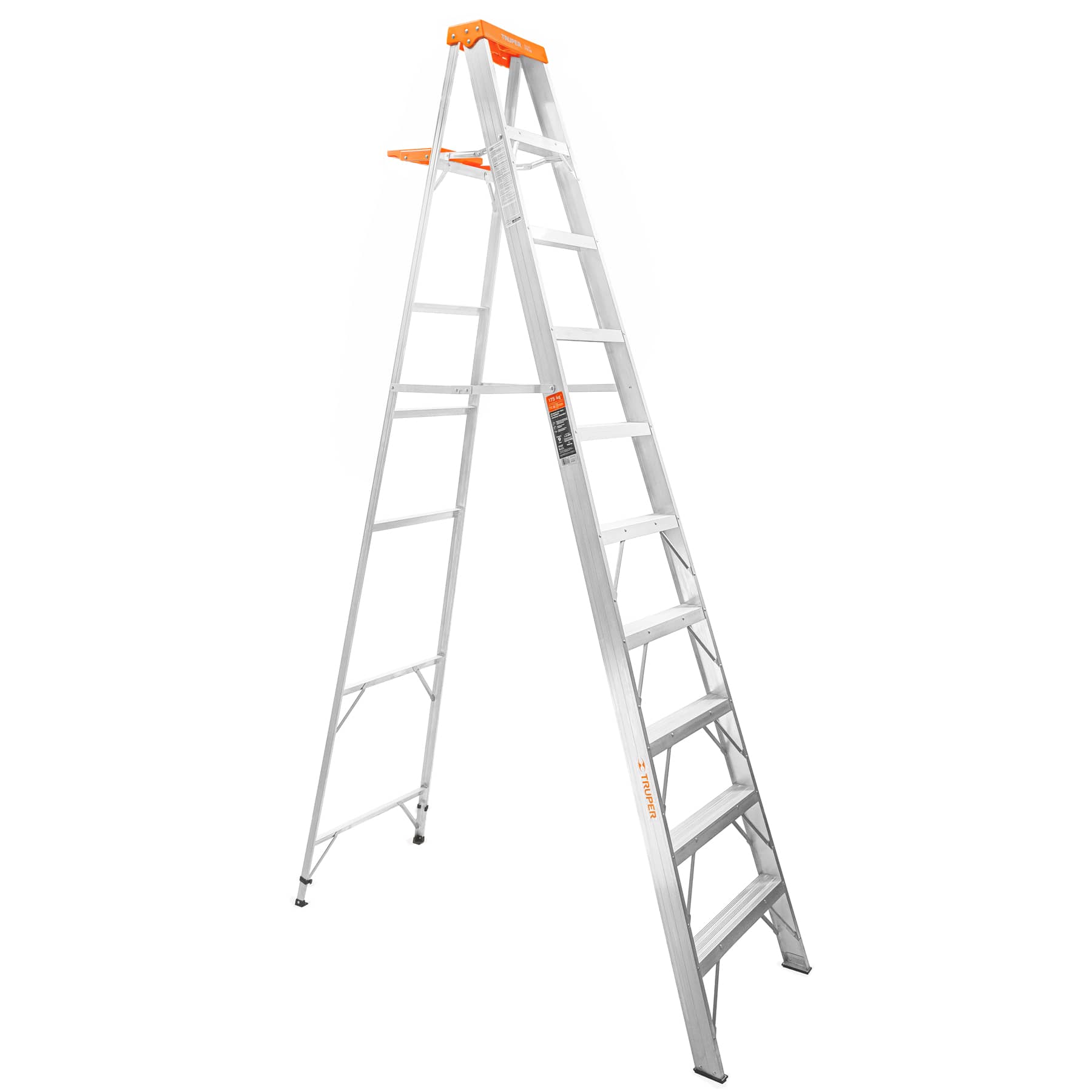 Escalera De 10 Escalones – 9 Peldaños Con Bandeja, Tipo 2 Truper (EST-29)