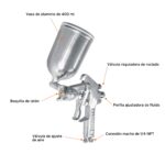 Pistola Para Pintar De Gravedad Lvmp 400 Ml, Boquilla 1.4 Mm Truper (PIPI-420) - Imagen 2