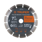 Disco De Diamante Rin Segmentado De 7″, Centro 7/8″ Truper (DDT-806D)