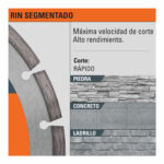 Disco De Diamante Rin Segmentado De 4.1/2″, Centro 7/8″ Truper (DDT-829D) - Imagen 2