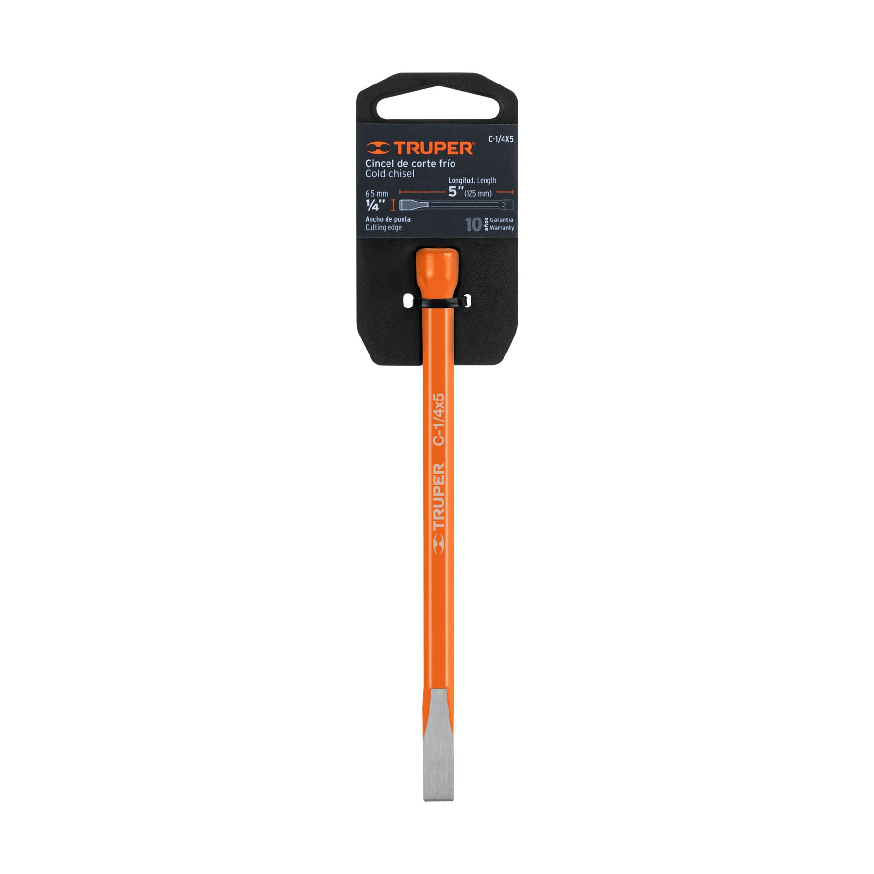 Cincel Profesional De 5″ Con Cuña De 1/4″ Y Cabeza Grande Truper (C-1/4X5)