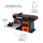 Lijadora De Banda Y Disco Profesional De 4″ X 6″, 1/2 Hp Truper (PUL-4X6T) - Imagen 2