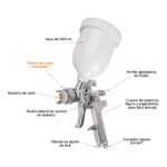 Pistola De Gravedad Hvlp 500 Ml, 1.4 Mm Con Vaso Plástico Truper (PIPI-440) - Imagen 2