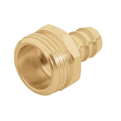Acople Roscado De Latón Sólido De 3/4″ Macho, Espiga 1/2″ Truper (CM-1/2B)