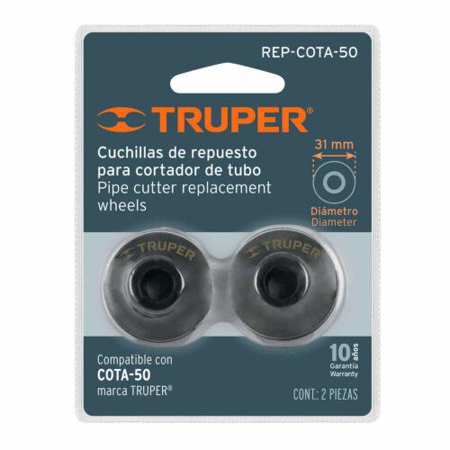 2 Cuchillas Para Cortador De Tubo Cota-50 Truper (REP-COTA-50)