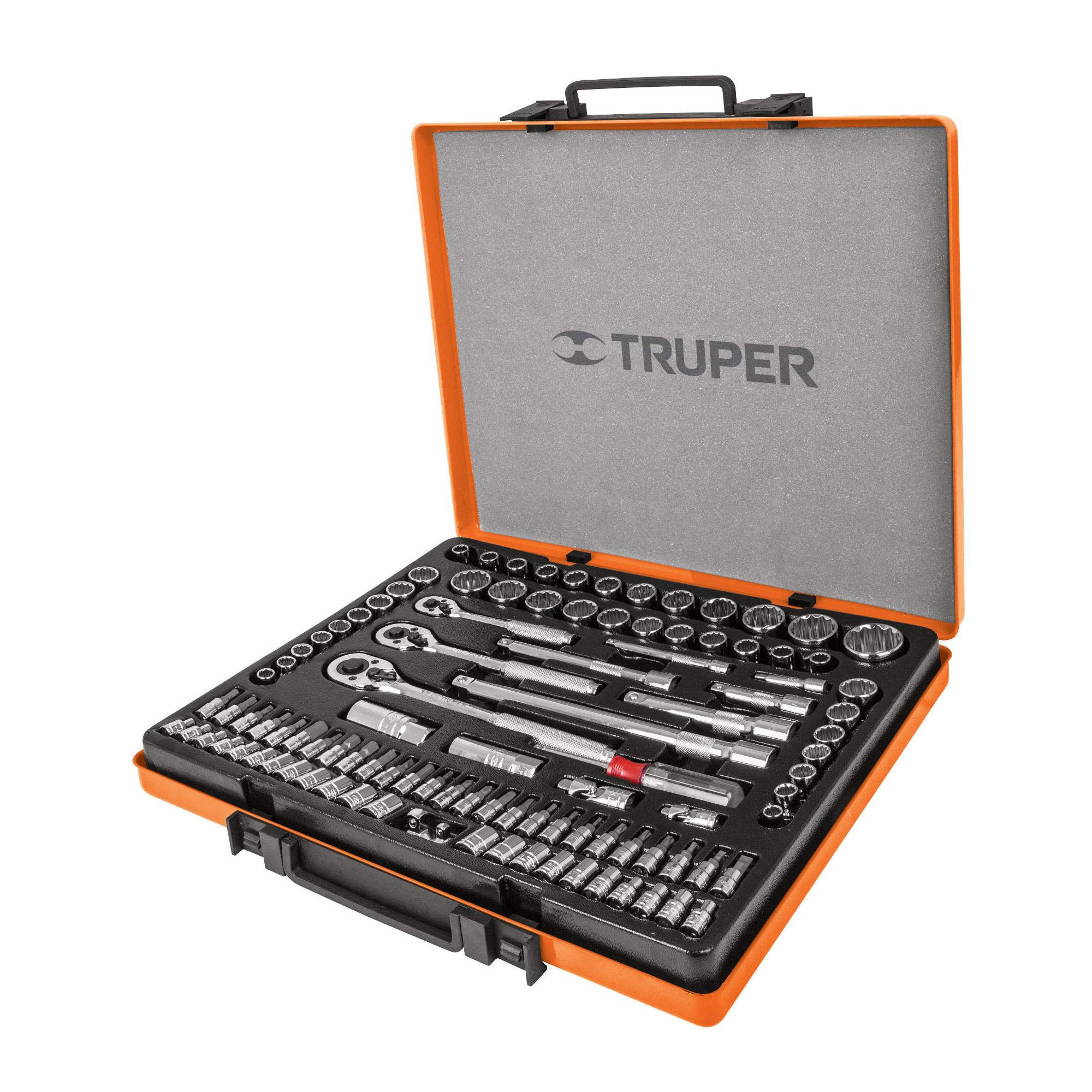 Juego De Copas 103 Piezas, Cuadrante 1/4″, 3/8″ Y 1/2″ Truper (JD-103MP)