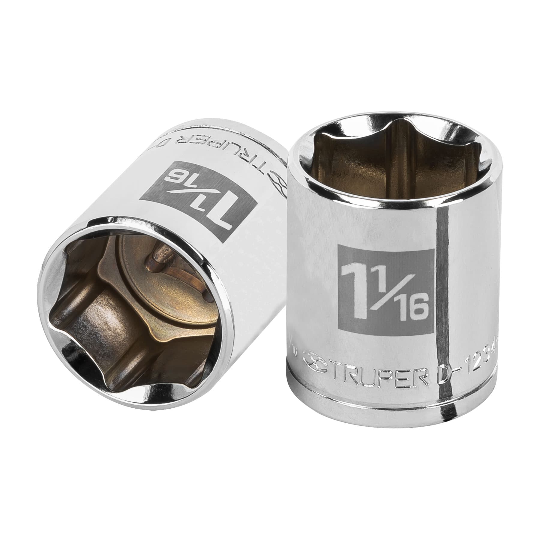 Copa Estándar 1.1/16″ De 6 Puntas, Cuadrante De 1/2″ Truper (D-5434-H)
