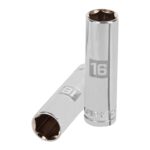 Copa Estándar Larga 16 Mm De 6 Puntas, Cuadrante De 1/2″ Truper (D-5316-M)