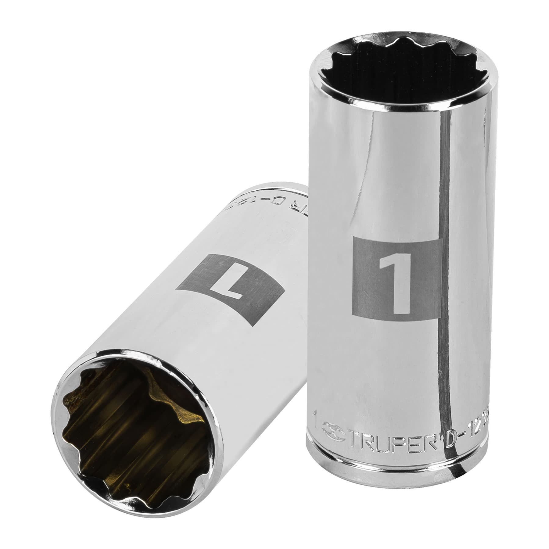 Copa Estándar Larga 1″ De 12 Puntas, Cuadrante De 1/2″ Truper (D-5332-E)