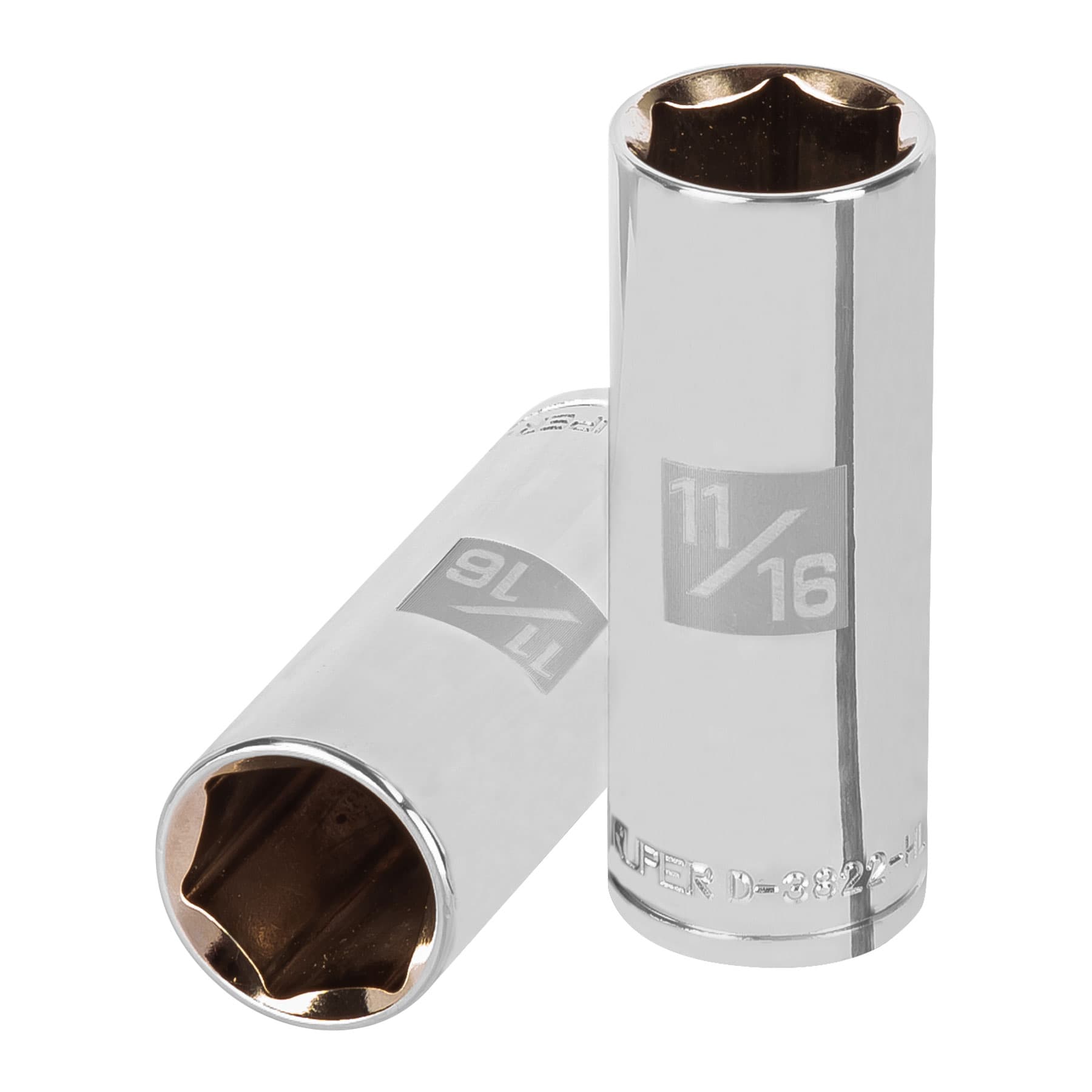 Copa Estándar Larga 11/16″ De 6 Puntas, Cuadrante De 3/8″ Truper (D-5022-H)