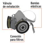 Máscara Profesional Media Cara Con 2 Filtros Para Gas Truper (KIT-RES-MU) - Imagen 2