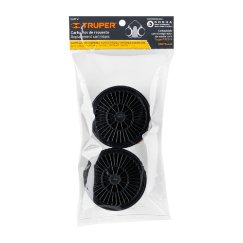 2 Filtros De Vapores Y Ácidos Para Mascara Kit-Res Truper (CAR-VI)