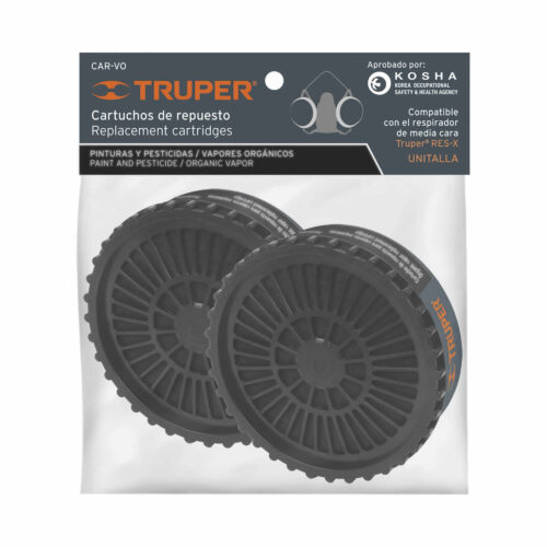 2 Filtros De Pintura Y Pesticida Para Mascara Kit-Res Truper (CAR-VO) - Imagen 2