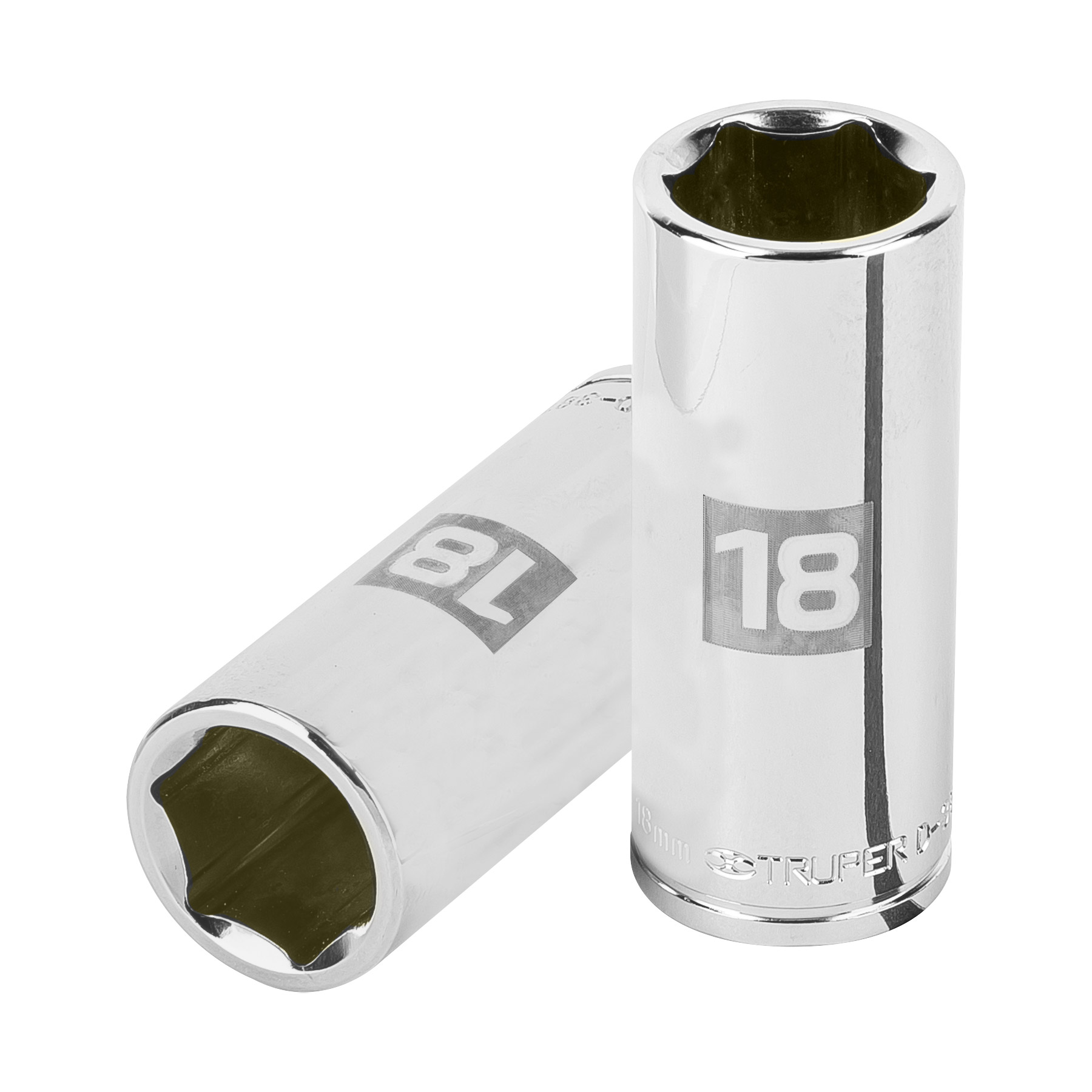 Copa Estándar Larga 18 Mm De 6 Puntas, Cuadrante De 3/8″ Truper (D-5018-HM)
