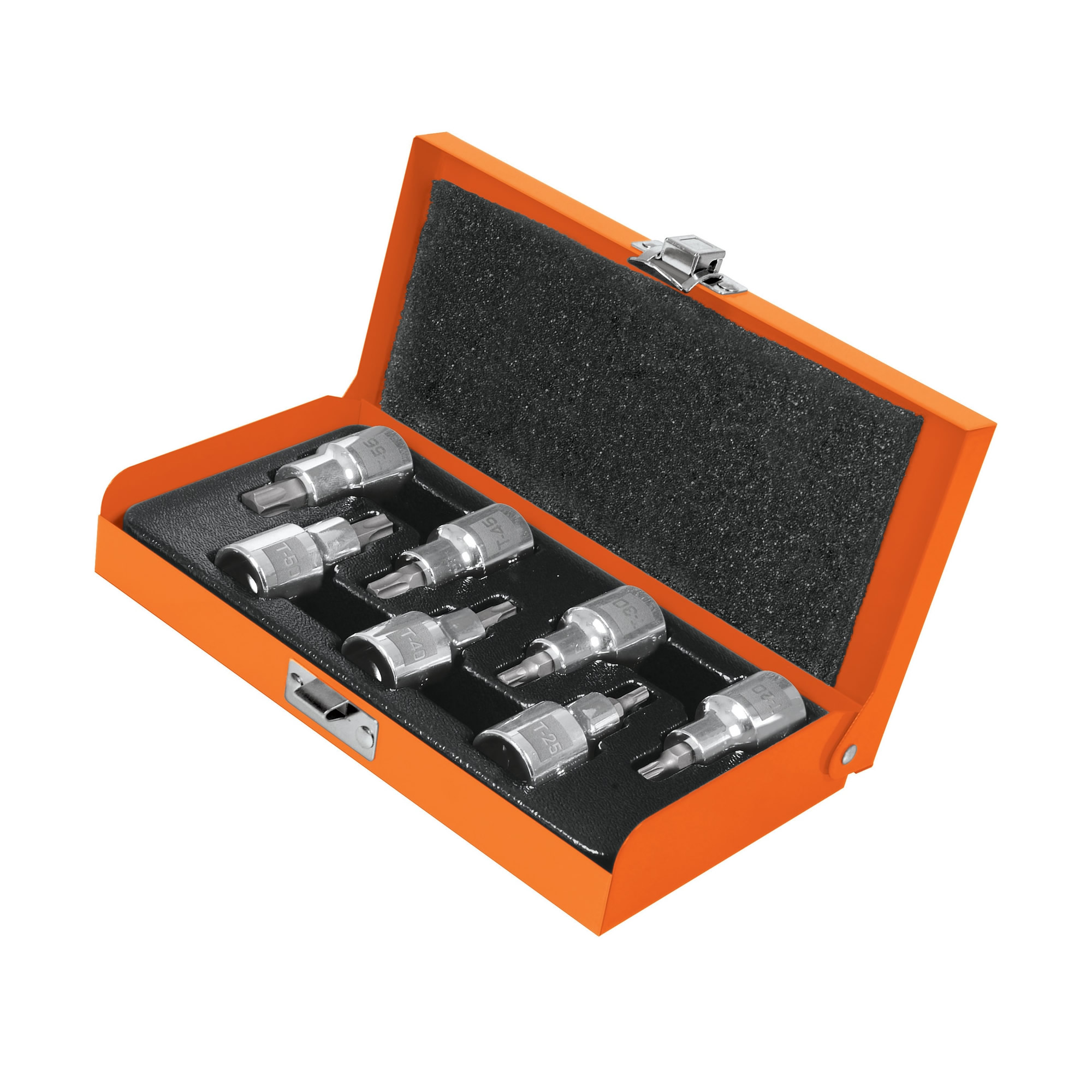 Juego De 7 Copas Punta Torx T-20 A T-55, Cuadrante 1/2″ Truper (JPT-1/2X7)