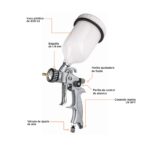 Pistola De Gravedad Hvlp 600 Ml, 1.4 Mm Con Vaso De Nylon Truper (PIPI-440X) - Imagen 2