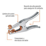Pinza Para Tierra Soldador De 300 A Con Mordazas De Latón Truper (PTI-300) - Imagen 2