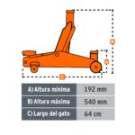 Gato Hidráulico Tipo Zorra 57 Movimientos 3 Toneladas Maleta Truper (GAPA-300) - Imagen 2
