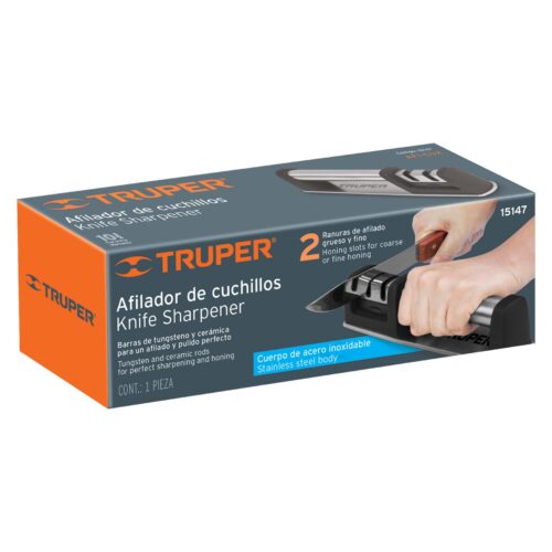 Afilador De Cuchillos Profesional En Acero Inoxidable Y Abs Truper (AFI-CUX) - Imagen 2