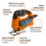 Sierra Caladora Profesional De 550 W Con Zanco Tipo T Truper (CALA-A3) - Imagen 2