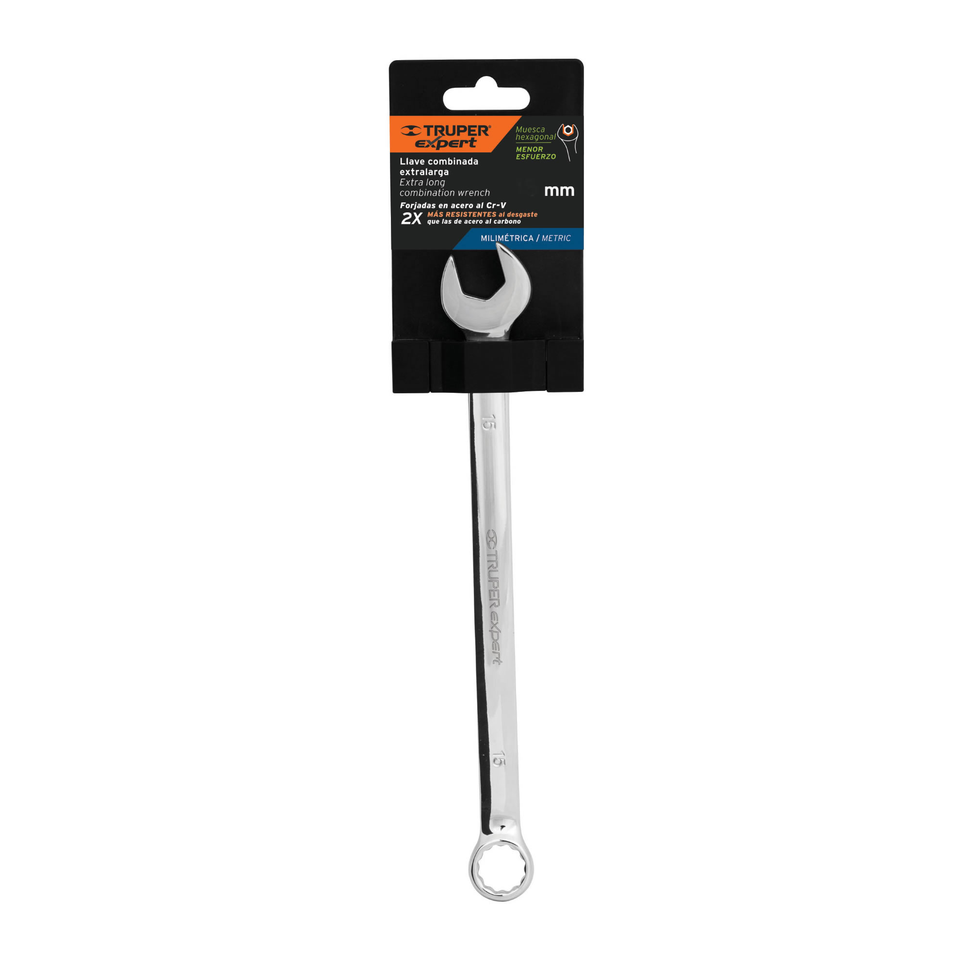 15610-1.jpg Llave Mixta Extralarga De 6 Mm, Largo 125 Mm, Uso Rudo Truper (LL-1206M) - Imagen 2