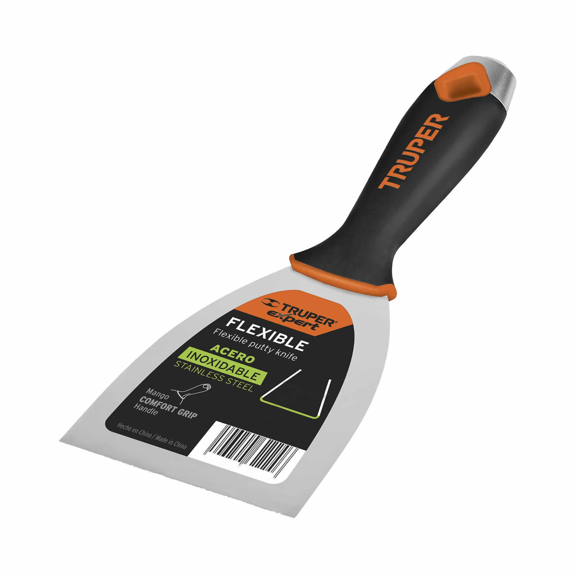 Espátula Flexible De 13 Cm En Acero Inoxidable, Comfort Grip Truper (ET-5FX)