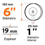 Piedra Abrasiva De 6″ Para Esmeril, Grano 60, Espesor 3/4″ Truper (PIES-63460) - Imagen 2