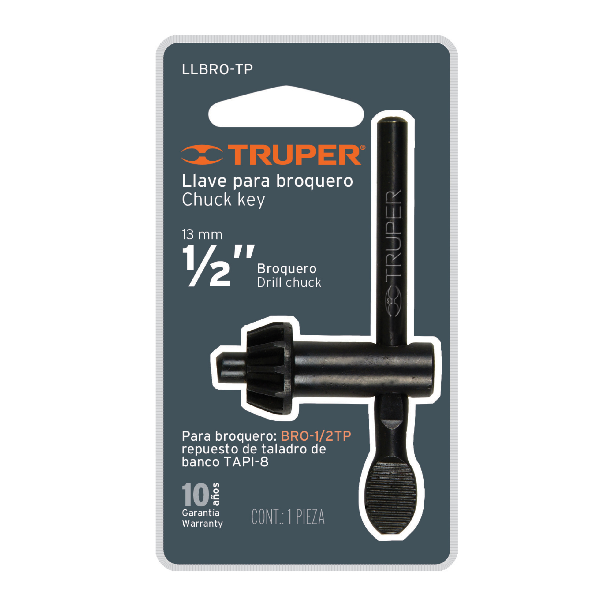 16558-1.jpg Llave Para Mandril De Taladro De Banco Tapi-8 Truper (LLBRO-TP) - Imagen 2