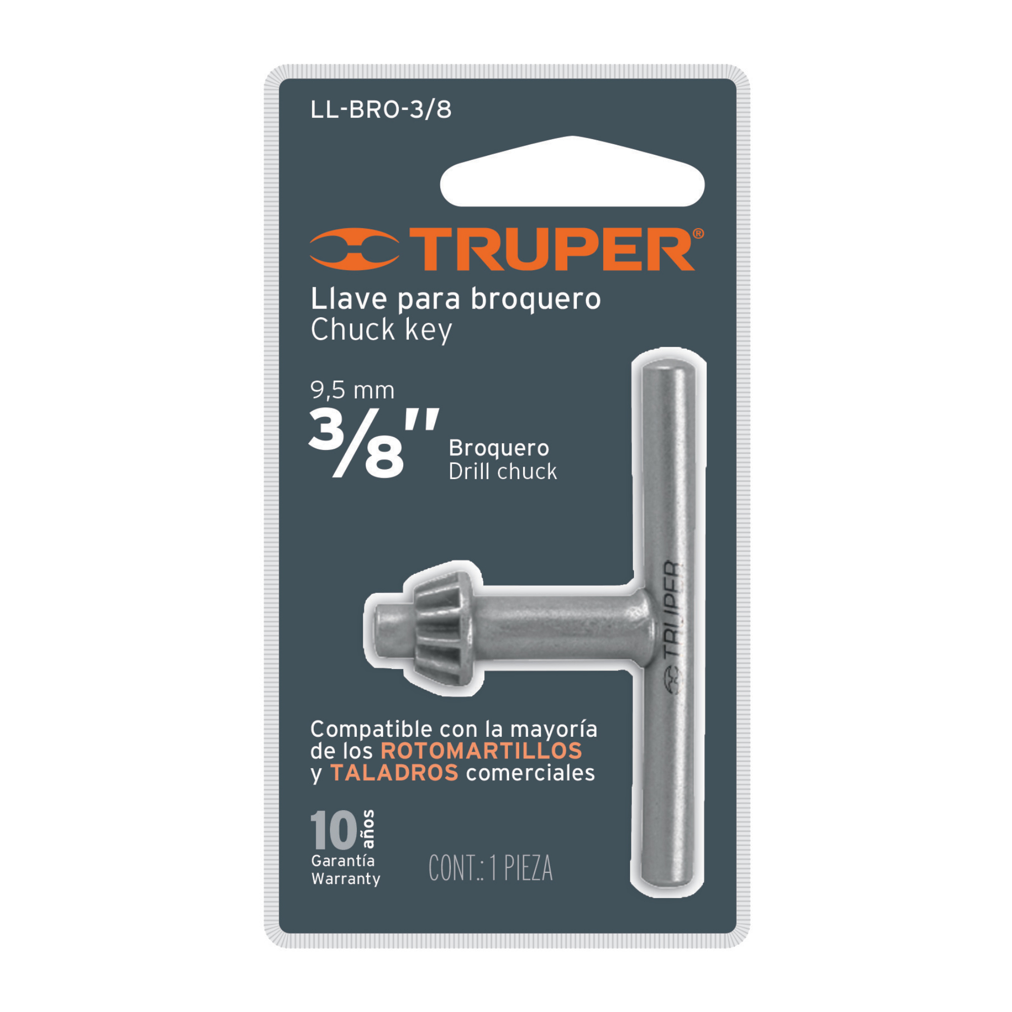 16559-1.jpg Llave Para Mandril De 3/8″ Con Acabado Cromado Anti-Oxido Truper (LL-BRO-3/8) - Imagen 2