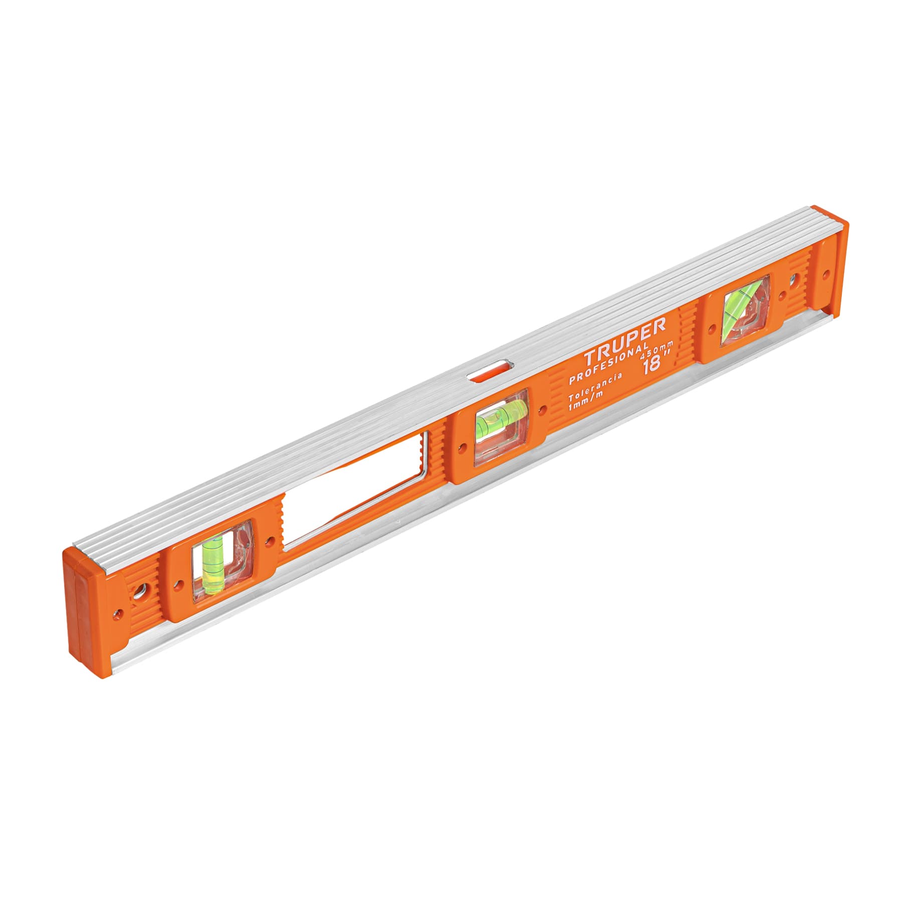 Nivel De Aluminio De 18″ (46 Cm), Medición De 0°, 45° Y 90° Truper (NP-18)