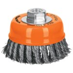 Grata Copa De Alambre Trenzado Grueso De 4″, Eje De 5/8-11 Truper (CT-610X)