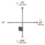 Cruceta Cromada De 51 Cm Con Cuadrante De 1/2″ Para Copas Truper (LLCR-20D) - Imagen 2