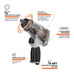 Pistola De Impacto Profesional De 1/2″, Accesorios Incluidos Truper (TPN-731EK) - Imagen 2