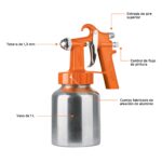 Pistola Para Pintar De Succión 1000 Ml, Boquilla 1.3 Mm Truper (PIPI-27) - Imagen 2