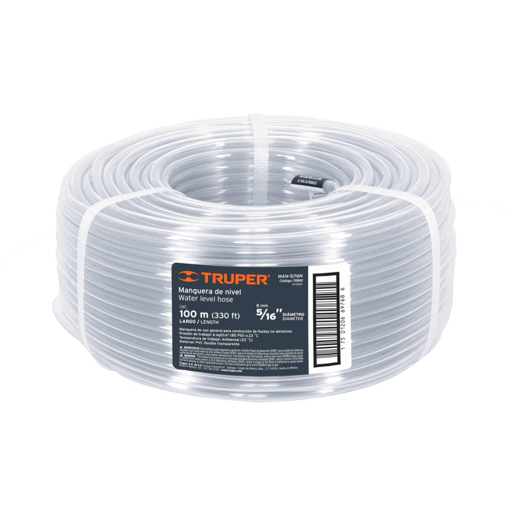 19861.jpg Manguera De Nivel 100 Metros, Diámetro 5/16″, Espesor 1 Mm Truper (MAN-5/16N) - Imagen 1