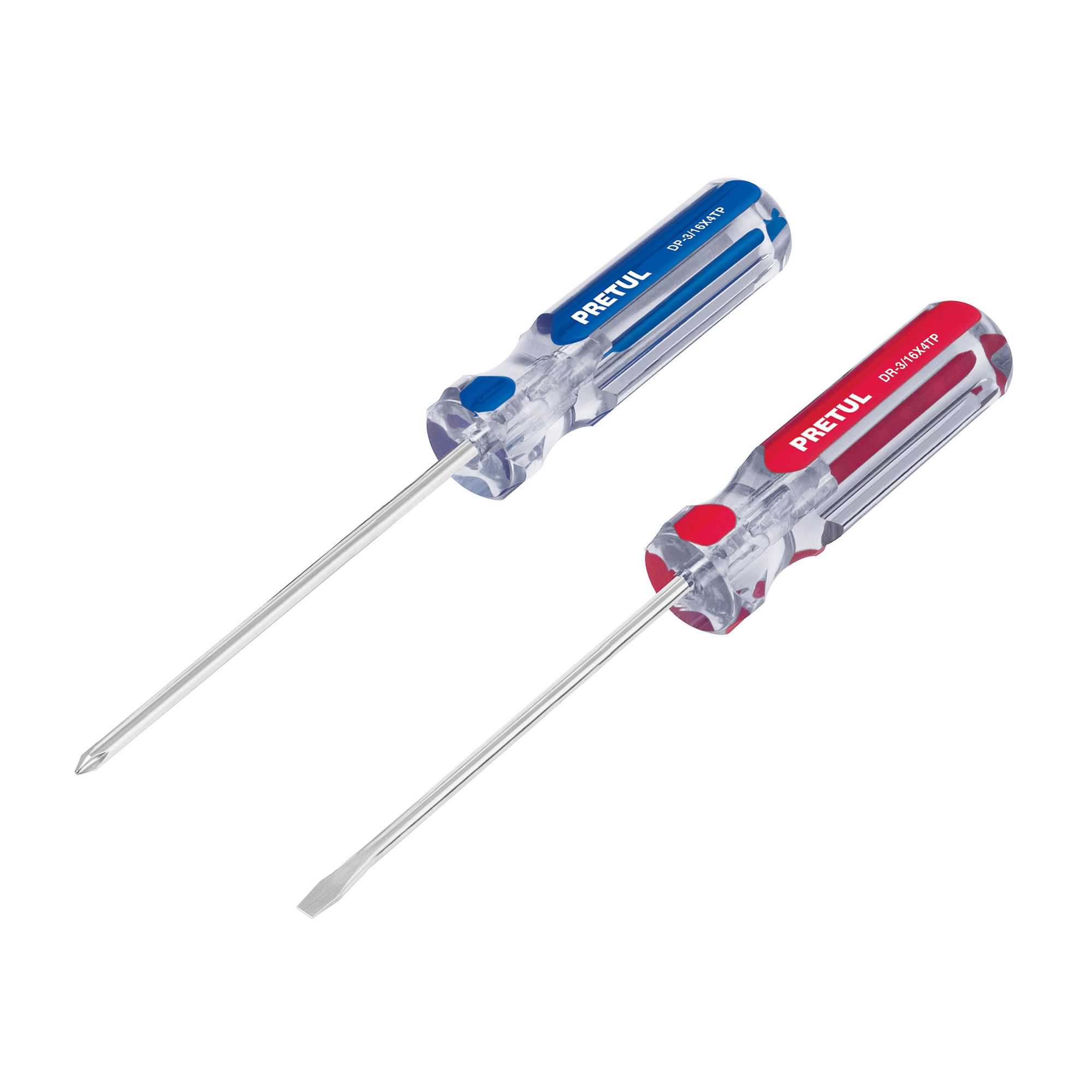 Juego De 2 Destornillares De 3/16″, Mango De Pvc Pretul (DUO-3/16X4TP)