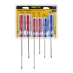 Juego De 6 Destornillares Mango De Pvc Con Puntas Magnéticas Pretul (JD-6TP) - Imagen 2