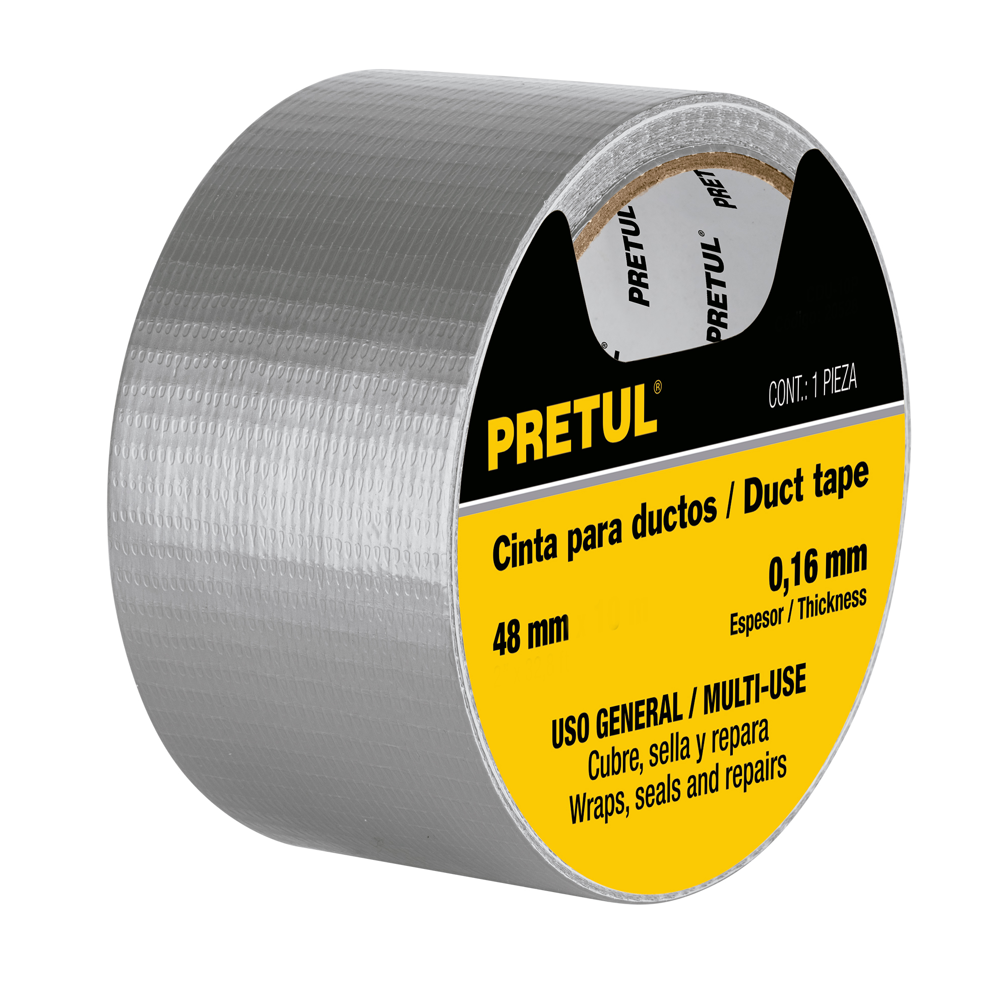 Cinta Para Ducto Uso Hogar De 50 Metros, Hasta 60°C Pretul (CDU-50P)