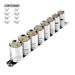 Juego De 8 Copas Desde 1/2″ Hasta 15/16″, Cuadrante 1/2″ Pretul (JD-1/2X9SAE-P) - Imagen 2