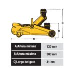 Gato Hidráulico Tipo Zorra 32 Movimientos 1.5 Toneladas Pretul (GAPA-2P) - Imagen 2
