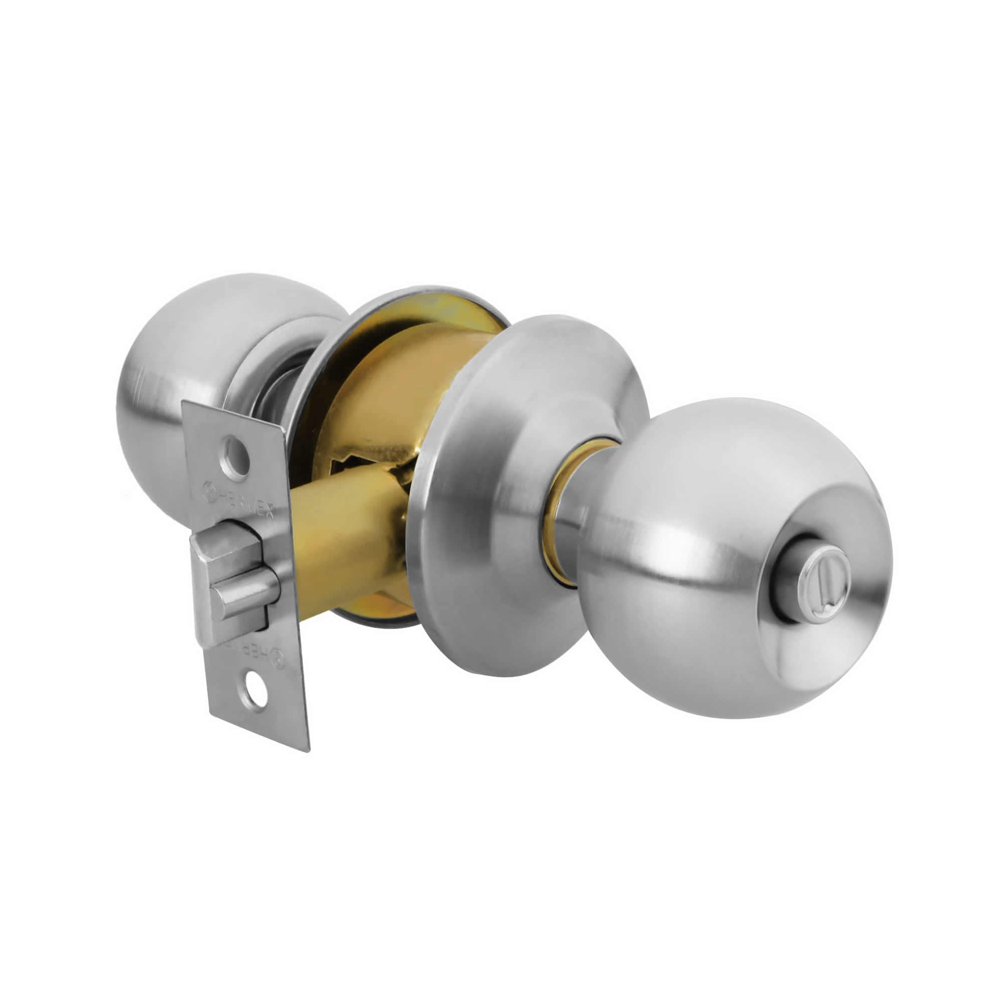 Cerradura O Chapa Para Habitación, Tipo Esfera Cromo Mate Hermex (BAL-CM-RP)