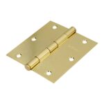 Caja de 10 Bisagras Cuadradas de 8.9 cm, Acero Latonado Hermex (BC-351PP)