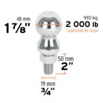Bola De Arrastre Cromada Para Acoplador, 2.000 Libras Truper (BOLA-20) - Imagen 2