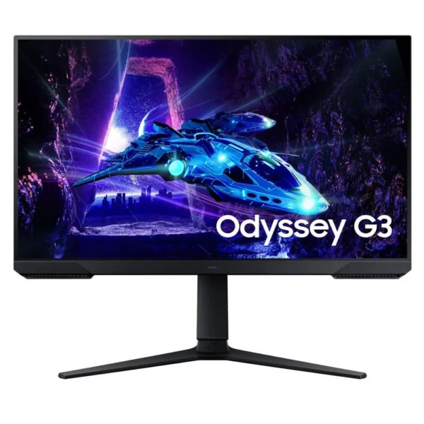 Monitor Samsung  plano gamer Odyssey G3 32 Panel  VA  Color Negro, Brillo: 250cd/m2 16:9,  Res: 1920X1080, TR: 1 ms 180 HZ Eye Saver Mode, Flicker Free, Windows Certification,  FreeSync Premium,Pantalla VESA HDR 400, Conectividad: Display Port 1.4, HDMI 2.0, USB service   Auriculares - Vesa, 75*75, Incluye (Cable DP) 3 años de Garantia